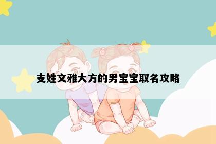 支姓文雅大方的男宝宝取名攻略