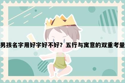 男孩名字用好字好不好？五行与寓意的双重考量