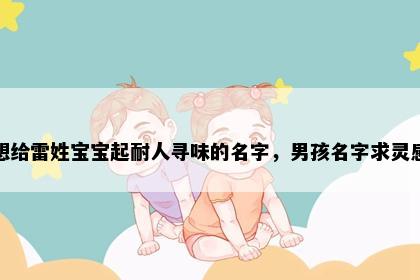想给雷姓宝宝起耐人寻味的名字，男孩名字求灵感