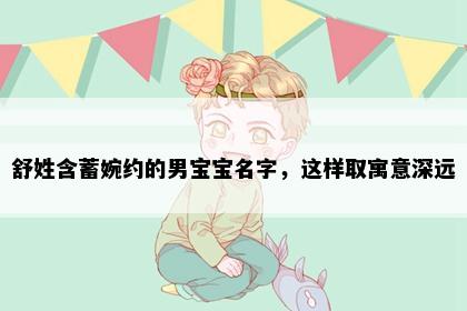舒姓含蓄婉约的男宝宝名字，这样取寓意深远