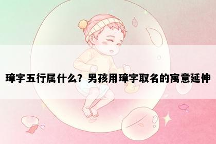 璋字五行属什么？男孩用璋字取名的寓意延伸