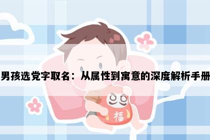 男孩选党字取名：从属性到寓意的深度解析手册