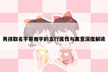 男孩取名字带雨字的五行属性与寓意深度解读