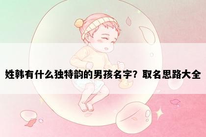 姓韩有什么独特韵的男孩名字？取名思路大全