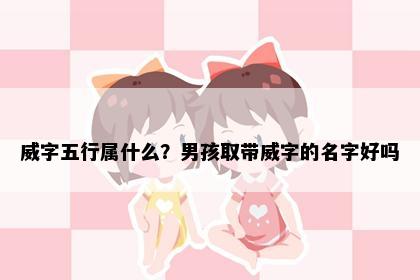 威字五行属什么？男孩取带威字的名字好吗
