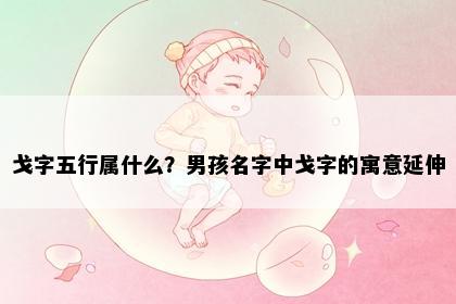 戈字五行属什么？男孩名字中戈字的寓意延伸