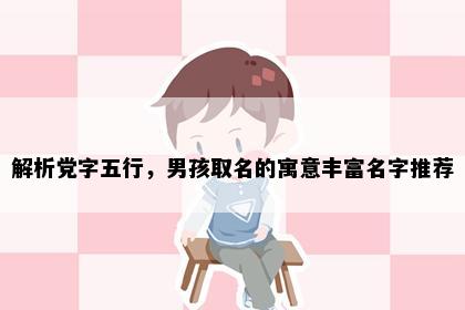解析党字五行，男孩取名的寓意丰富名字推荐