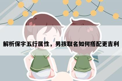 解析保字五行属性，男孩取名如何搭配更吉利