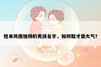 姓单风格独特的男孩名字，如何取才显大气？