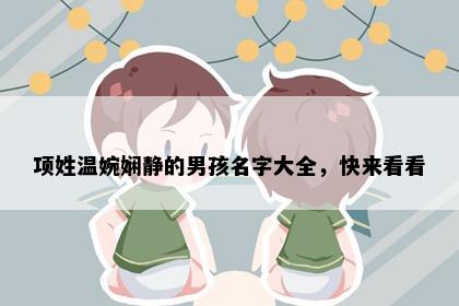 项姓温婉娴静的男孩名字大全，快来看看