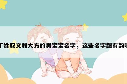 丁姓取文雅大方的男宝宝名字，这些名字超有韵味