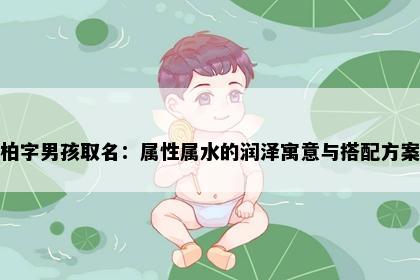 柏字男孩取名：属性属水的润泽寓意与搭配方案