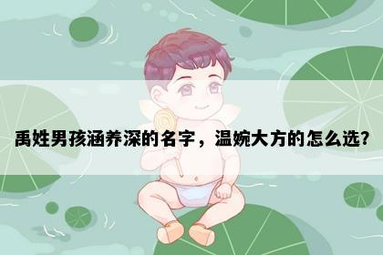禹姓男孩涵养深的名字，温婉大方的怎么选？