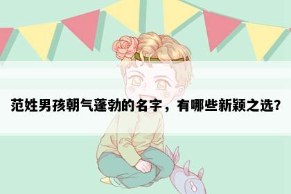 范姓男孩朝气蓬勃的名字，有哪些新颖之选？