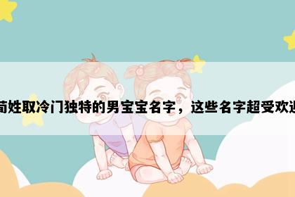 荀姓取冷门独特的男宝宝名字，这些名字超受欢迎