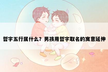 哲字五行属什么？男孩用哲字取名的寓意延伸