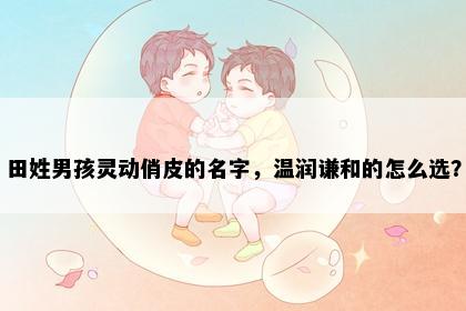 田姓男孩灵动俏皮的名字，温润谦和的怎么选？