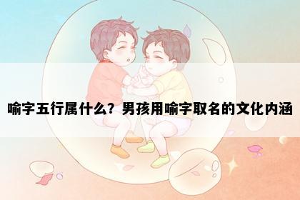 喻字五行属什么？男孩用喻字取名的文化内涵
